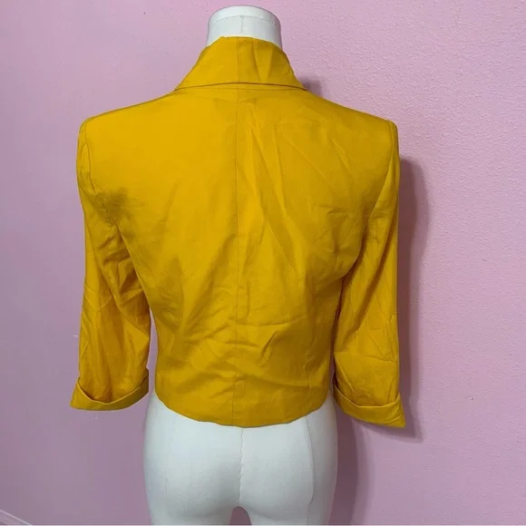 VTG Bebe Yellow Blazer Jacket XS - Picture 3 of 14